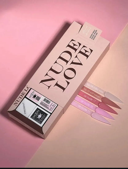 Лимитиран комплект NUDE LOVE №2, 9 мл (3 нюд гел лака + 2 нюд топа, NON-WIPE с UV филтър)