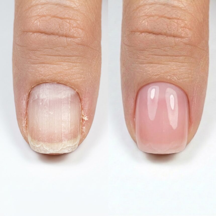 Nail Polish Hardener S.O.S + Shea Butter – укрепващ лак за нокти с масло от ший